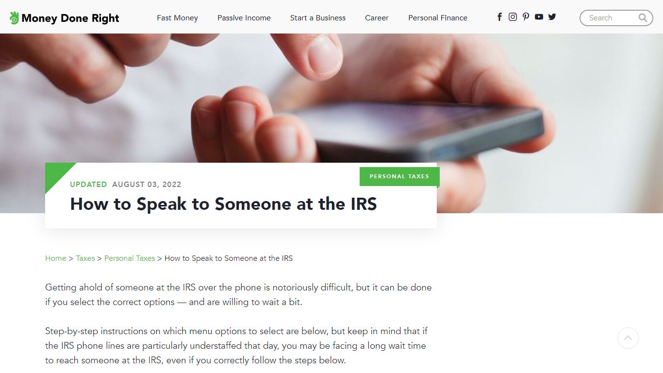 How to Speak to Someone at the IRS | Step-by-Step Guide - Money Done Right