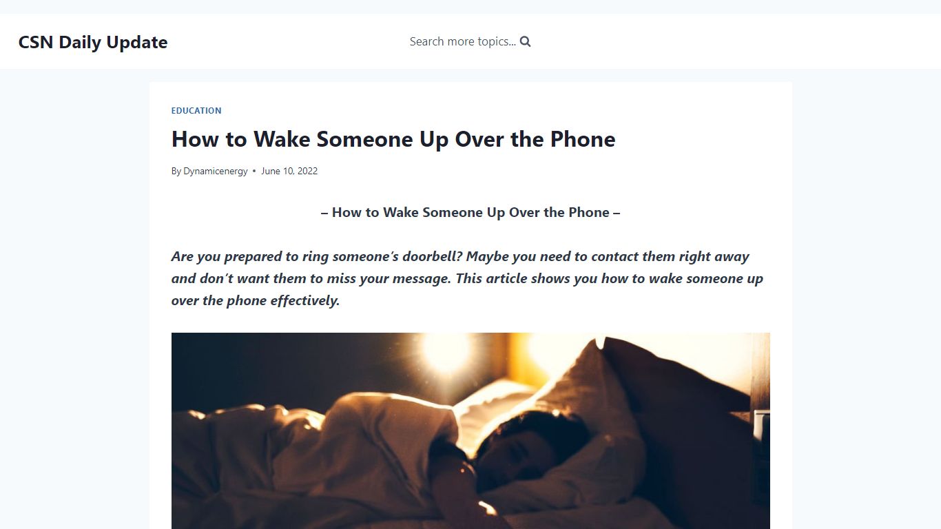 How to Wake Someone Up Over the Phone - Education News in USA